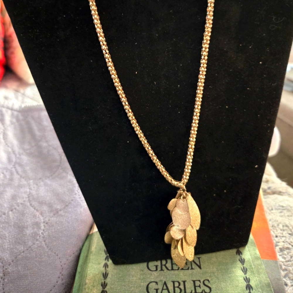 Gold Leaf Pendant Necklace - Women Jewelry